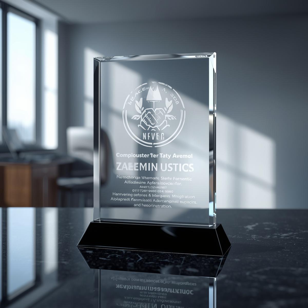 Acrylic Memento Award – Customized Transparent Trophy Plaque (Print-F)