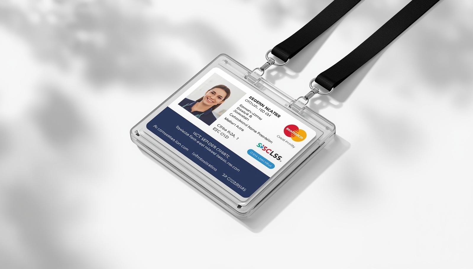 B2 size ID card with hard plastic case