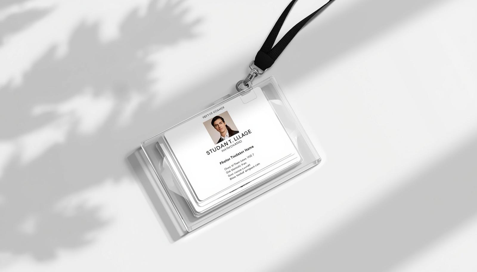 B2 size ID card with standard transparent case