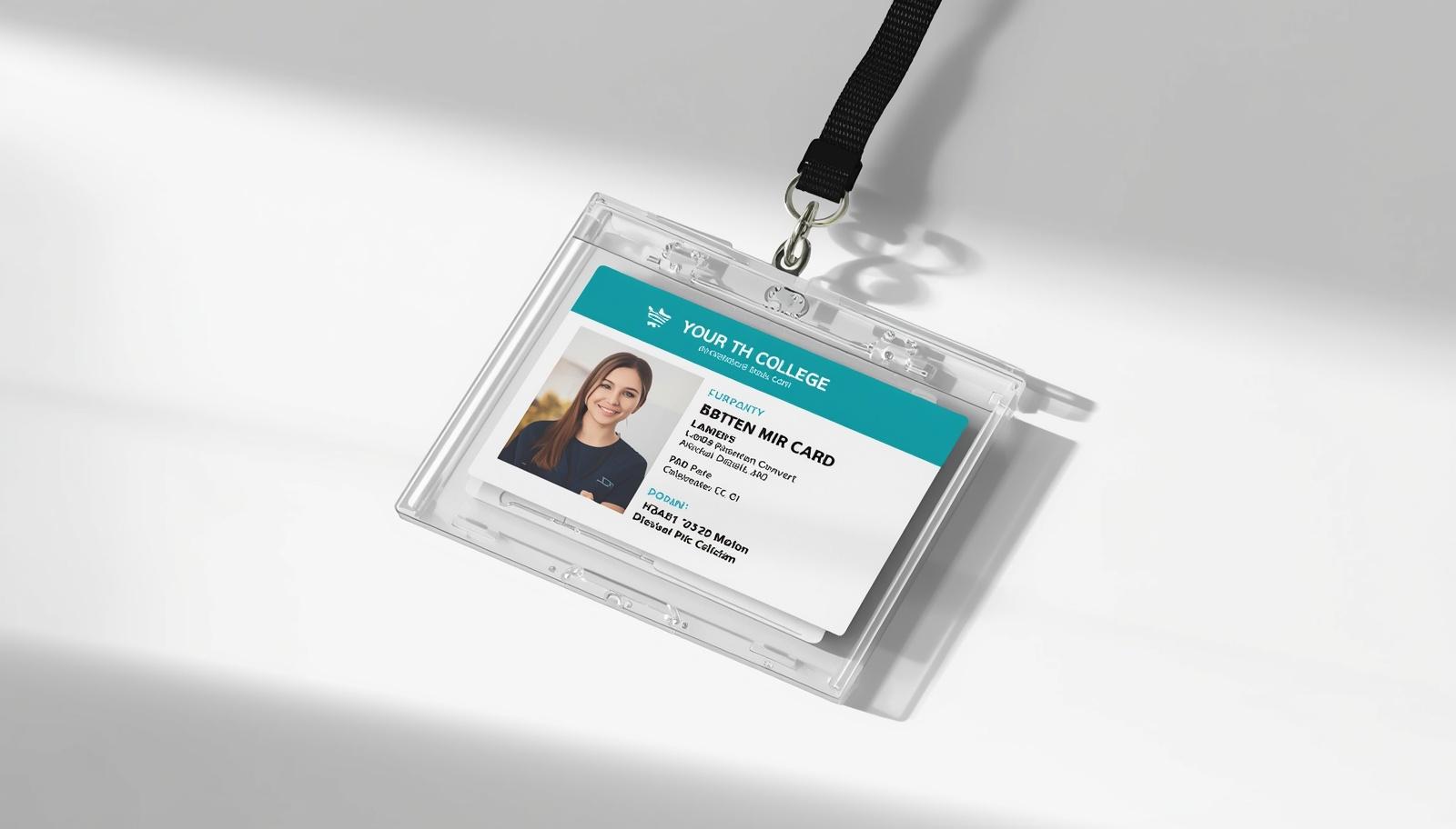 B2 size ID card with standard transparent