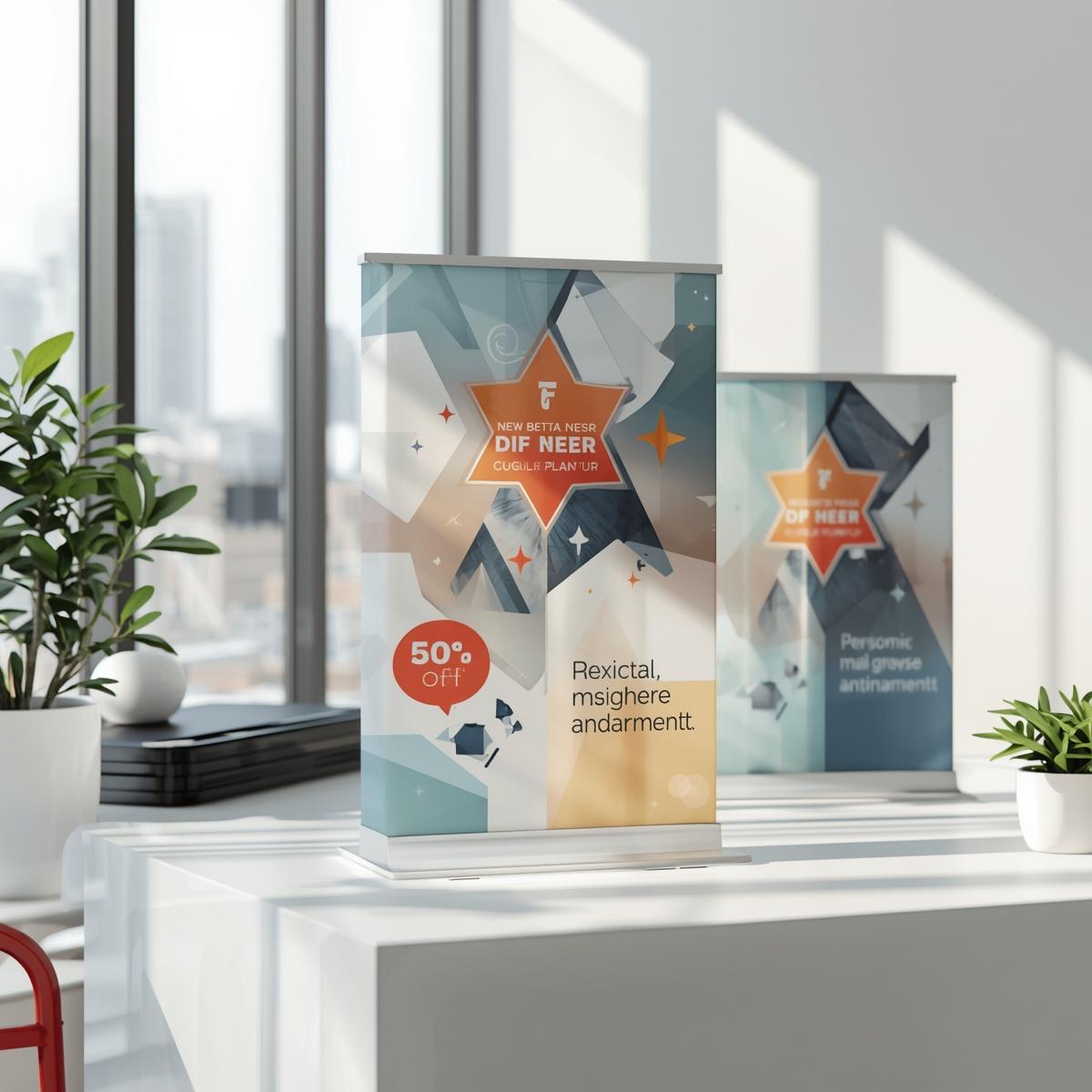 mini star flex banner with stands
